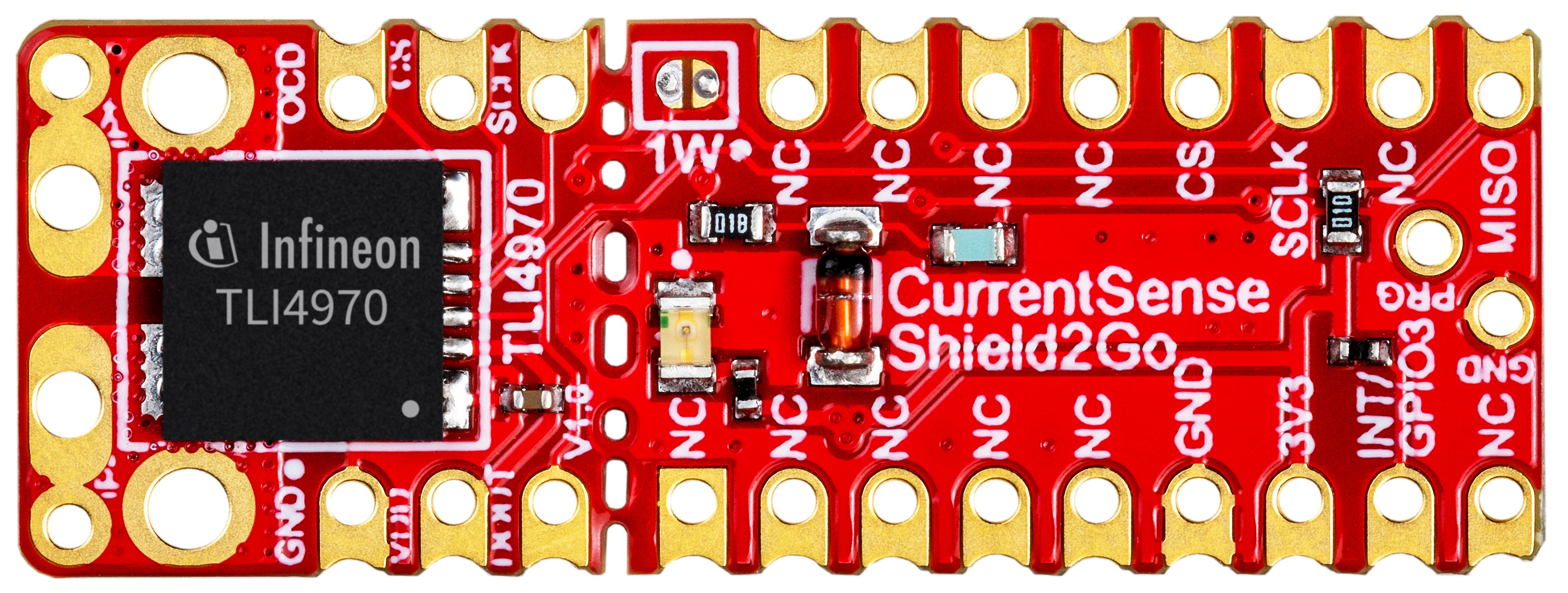 Infineon Technologies AG-S2GOCURSENSETLI4970TOBO1 Sensor Development Boards und Kits TLI4970 Current Sense Shield2Go_Top_plain 1